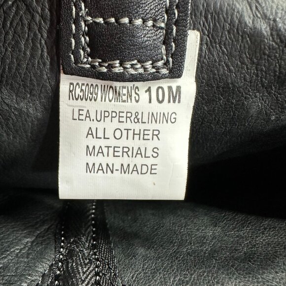 NWOT Rockin’ Country Collection (10-M) Black Leather Cowboy Boots Fringe Studs - Picture 4 of 4